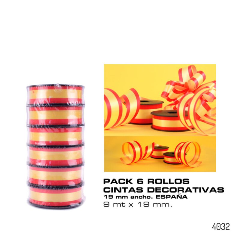 6 Rollos de Cinta Decorativa 19 mm. x 5,5 m. - Modelo "España"