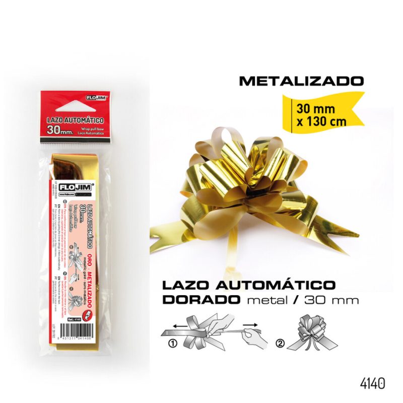 Lazo Automatico - Oro Metalizado 30 mm.