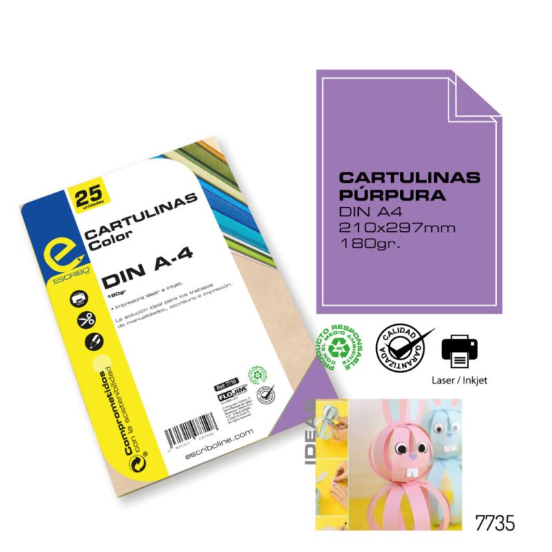 Pack 25 Cartulinas - Púrpura DIN-A4