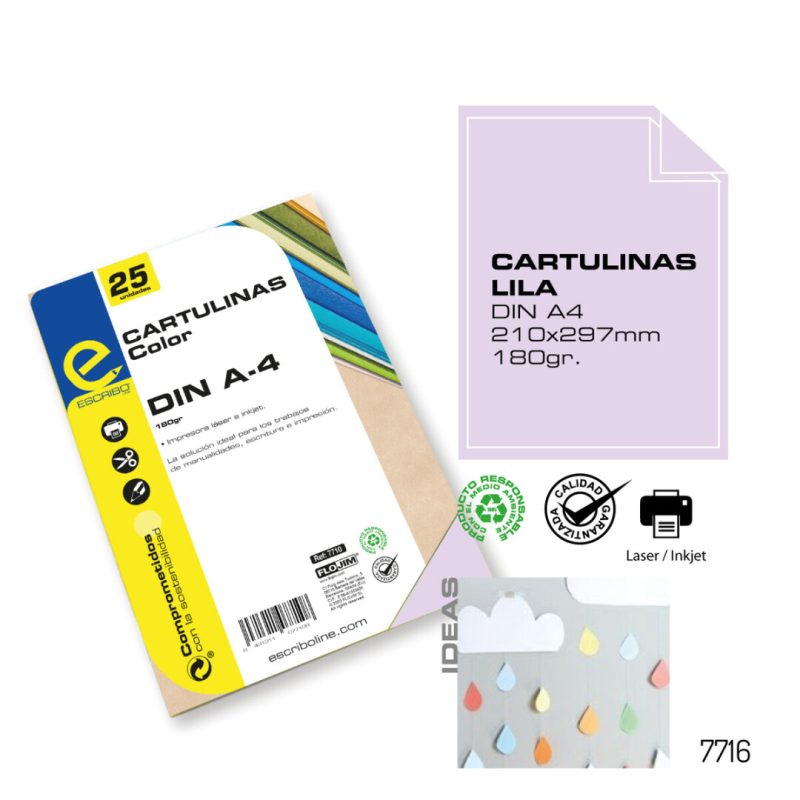 Pack 25 Cartulinas - Lila DIN-A4