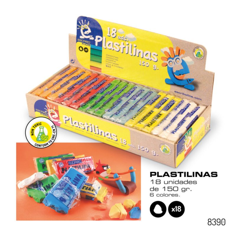 Expositor 18 unidades Plastilina VEGETAL - 150 g.