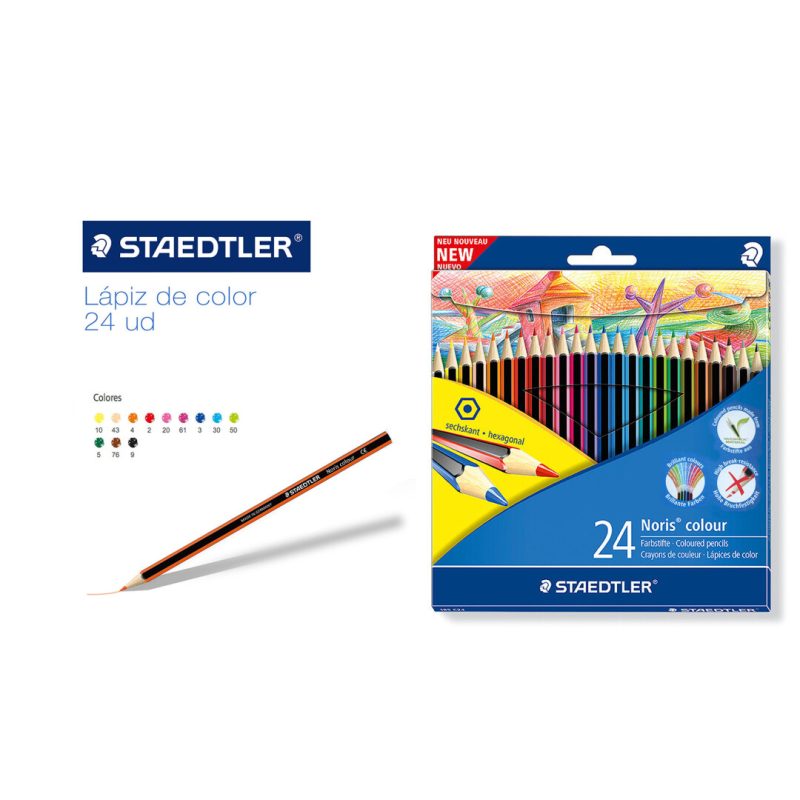 CAJA 24 lapices de Colores NORIS CLUB STAEDTLER