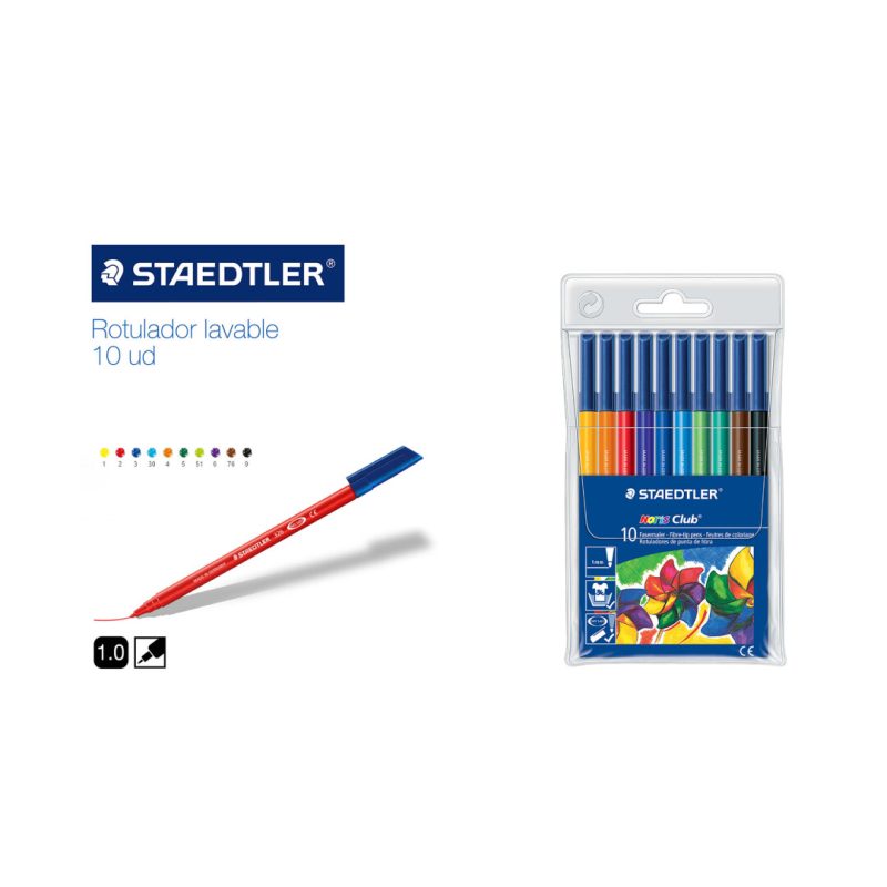 Set 10 rotuladores colores surtidos Noris Club